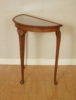 Art Deco Bowfront Console Table In Burr, Art Deco Console Table Uk