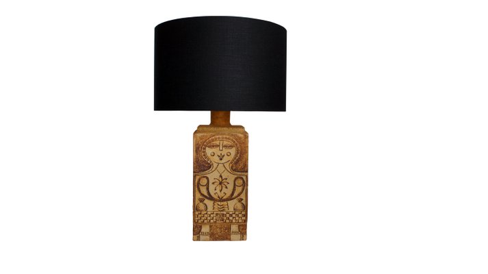 Lampada Da Tavolo Mid Century In Ceramica Di Roger Capron Francia