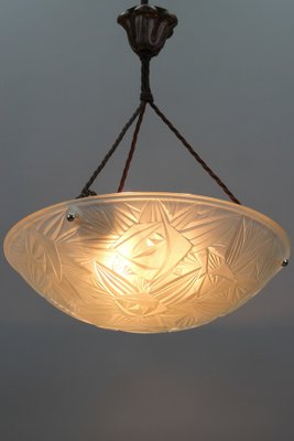 Art Deco Frosted Glass Pendant Light by 