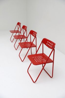 Red metal sale folding chairs