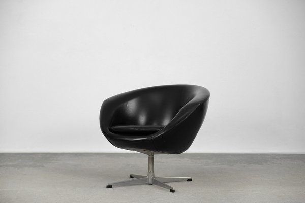 Swedish Modern Swivel Rondo Club Chair, Round Pod Swivel Chair