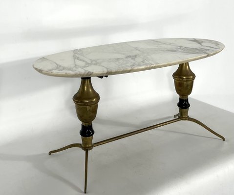 Antique brass and sale marble coffee table