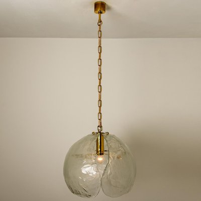 Clear Glass and Brass Pendant Light in 