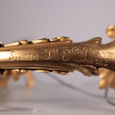 Lustre Style Empire Napoléon III - Bronze Doré Et Bois - Motif Cygne
