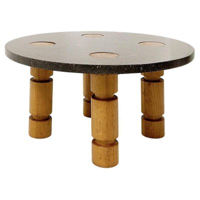 Blue Stone Top Round Coffee Table With, Coffee Table Bluestone