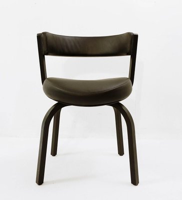 Black Wood and Leather 404 Dining Chair from Thonet for sale at Pamono