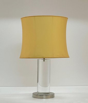 Mid Century Italian Table Lamp With, Lucite Base Table Lamp