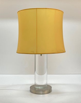 Mid Century Italian Table Lamp With, Lucite Base Table Lamp