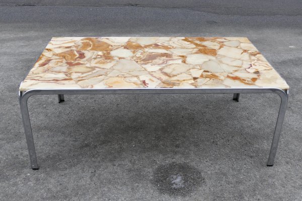 Marble chrome coffee table deals