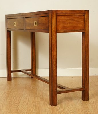 Vintage Military Campaign 2 Drawer Hall, Mission Style Console Table With 2 Drawers
