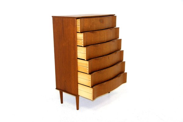 Teak Dresser Tallboy, Denmark, 1950 for sale at Pamono