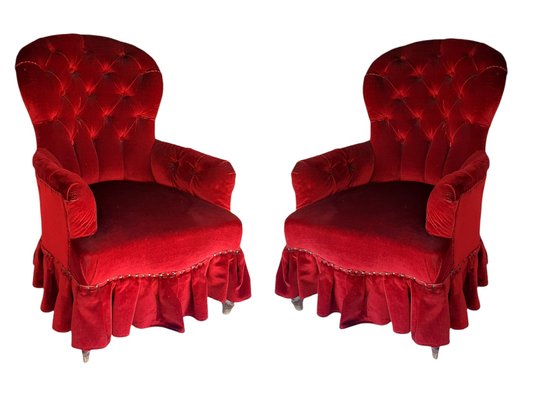 Vintage red velvet sofa outlet