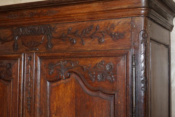 Large Antique Carved Wardrobe Armoire with Expertly Crafted Panels