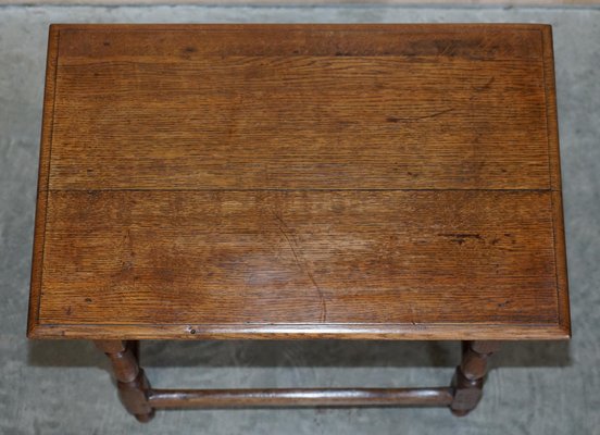 Antique English Oak Jointed Lowboy Side Table with Single