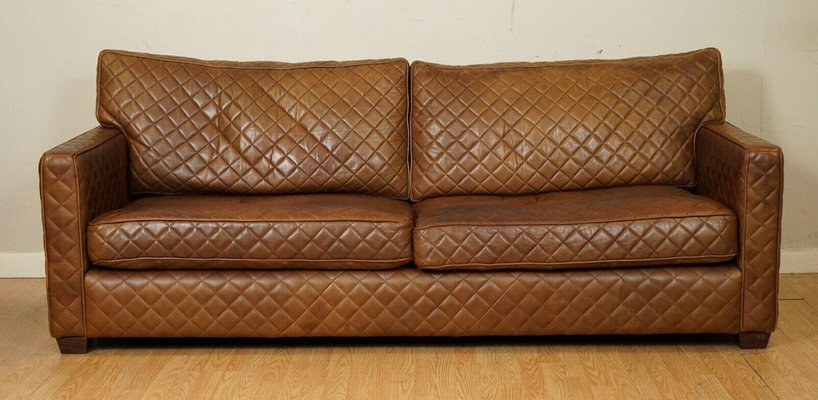 Stitch Viscount Diamond 3 Seat Sofa In, Ostrich Leather Furniture