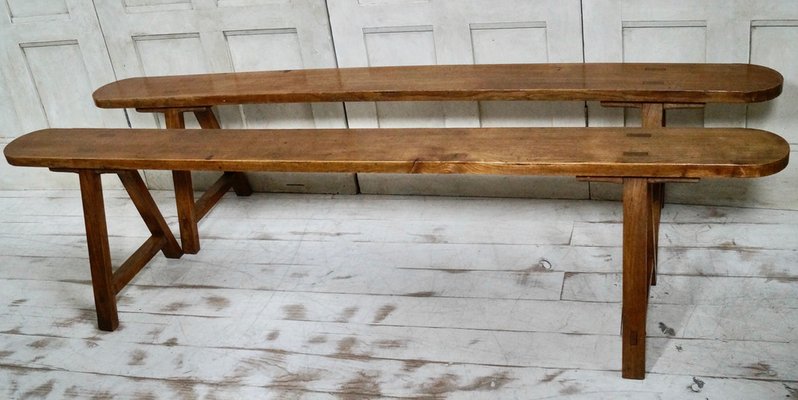 French Provincial Trestle Benches Set of 2