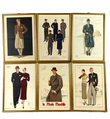 Poster moda maschile b/n originale anni 30 raffifurante uomo vestito  elegantemente – Maibuttare