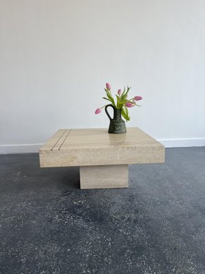 Square Block Travertine Coffee Table, Coffee Tables Used On The Block