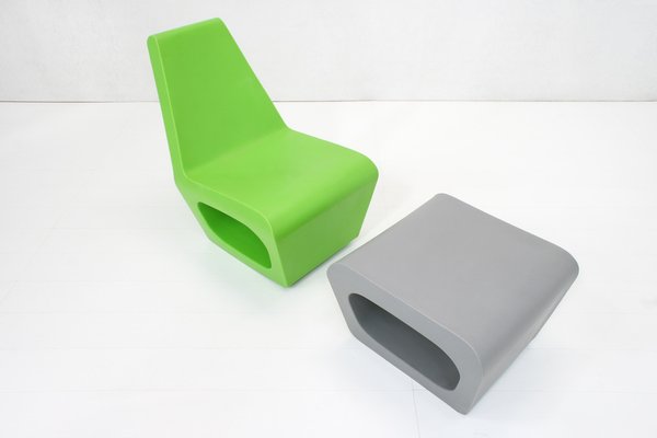 Jellyfish Rocking Chair  Ottoman or Table by Wiel Arets for Quinze   Milan, Set of for sale at Pamono
