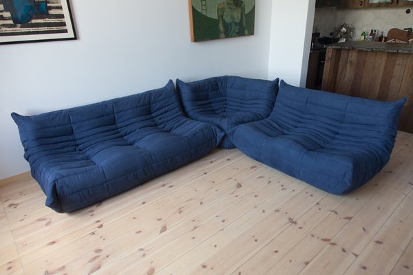 Microfiber on sale blue couch