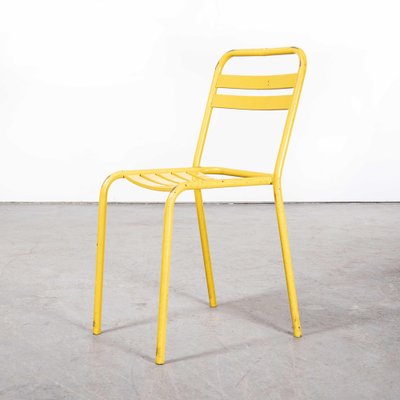 French Yellow T2 Metal Outdoor Dining, Metal Outdoor Dining Chairs White