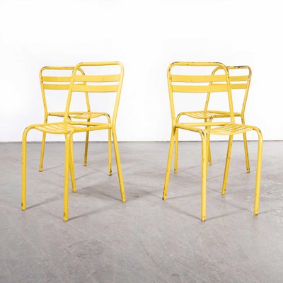 French Yellow Metal T2 Outdoor Dining, Metal Outdoor Dining Chairs Set Of 4