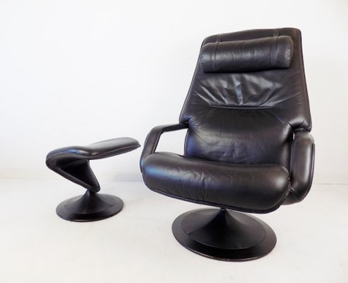 Amsterdam Leather Chair Ottoman By, Gray Leather Chair With Ottoman