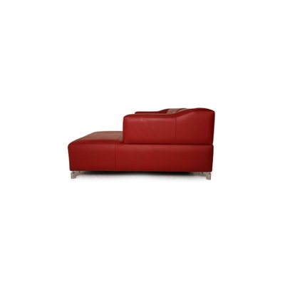 Red Leather Leolux Faya Lobi Corner, Red Leather Corner Sofa