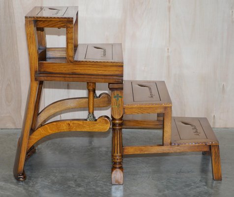 Wooden Library Step Stool Chair