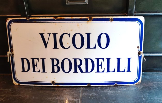 Insegna vintage smaltata in vendita su Pamono