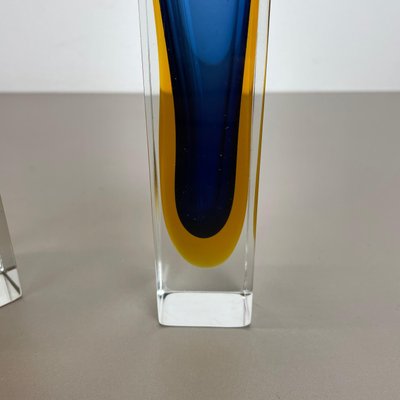 Italian Faceted Sommerso Vases in Murano Glass by Cenedese