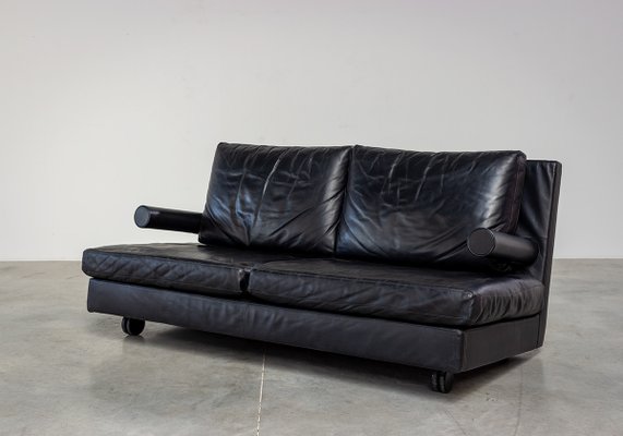 Antonio black leather on sale sofa