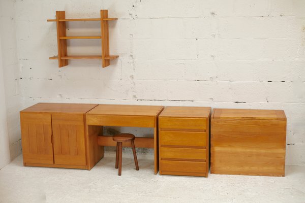 Home Regain Modular Office Set. Pine. France Circa 1975 from