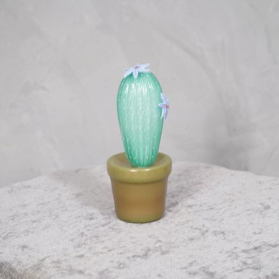 Wassergrne Kaktuspflanze aus Muranoglas, 1990 bei Pamono kaufen
