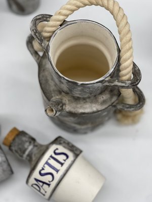 Liquor Service Pastis Pitcher and Grass Vallauris by Henri Cimal