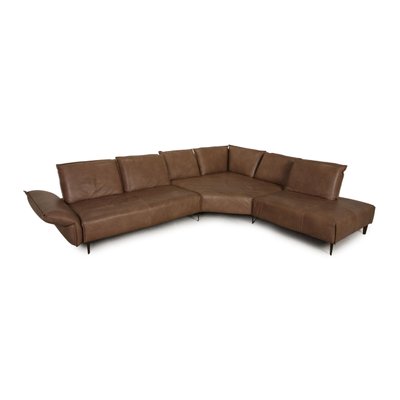 Brown Leather Corner Sofa With Couch, Designer Leather Corner Sofa