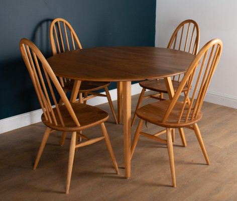 Vintage Retro 384 Round Dining Table, Ercol 1970s Dining Table And Chairs