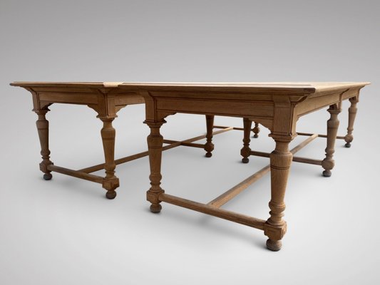 Large 19th Century Oak French Refectory, Farmhouse Table Sets