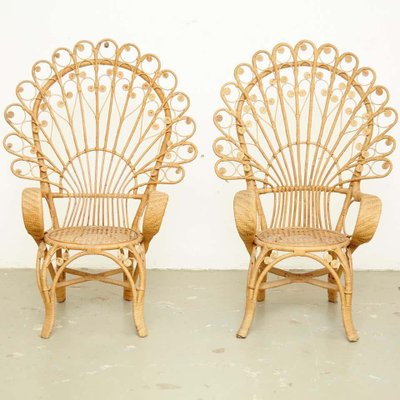 Mid Century Modern Bamboo And Rattan Chair 1960s Set Of 4 For Sale At Pamono