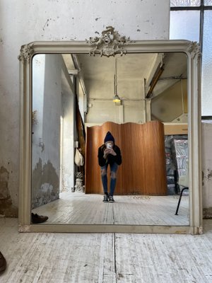 XXL Louis Philippe White Mirror for sale at Pamono