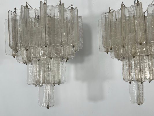 Mid Century Murano Glass Chandeliers by Toni Zuccheri for Venini Set of 2