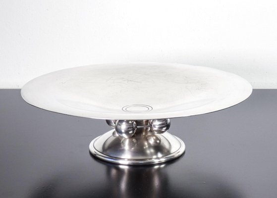 piatto da portata a 2 livelli per la tavola in legno e metallo bianco Alzata/Centro tavola H 48 cm 