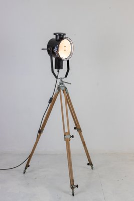 Tripod Industrial Table Lamp Vintage Chic Retro Standing Movie Stage Adjustable 