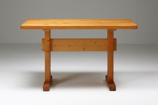 Pine 'Les Arc' Bench by Charlotte Perriand, French Modernism 1970's