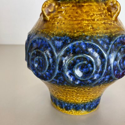 German Fat Lava Op Art Pottery Vase from JASBA Ceramics, Set of 2