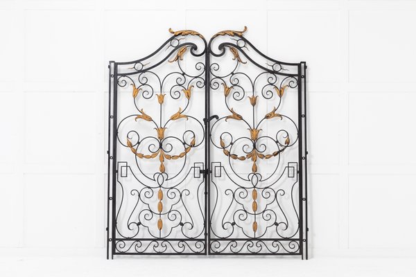 French Decorative Iron And Gilt Metal Gates 1050s Set Of 2 For At Pamono - Decorative Gate Design