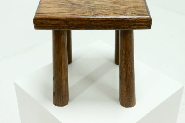 Rustic Side Table In Solid Oak With Round Legs 1960s For At Pamono Rustic Side Table In Solid Oak With, Small Solid Oak Side Tables