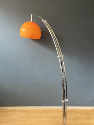 Space Age Orange Chandelier With 5 Arms/ Vintage Metal 