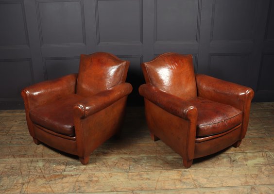 French Club Chairs In Leather 1940, Leather Club Chairs And Sofas