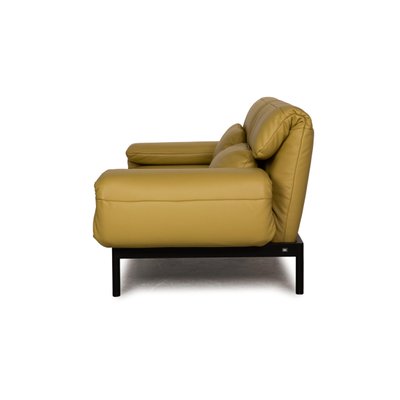 Yellow Plura Leather Two Seater Couch with Relaxation Function by Rolf Benz Set of 2 for sale at Pamono